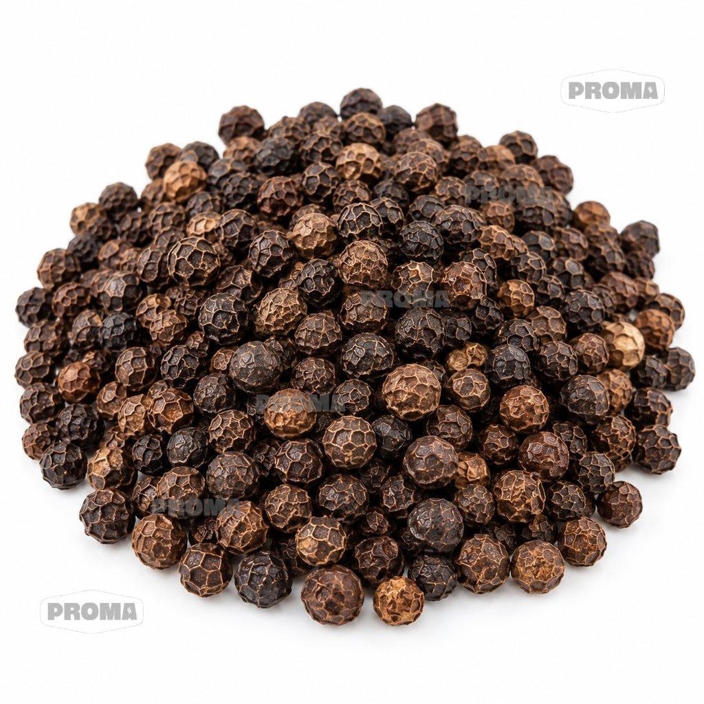 Whole dried black peppercorns supplied by PROMA Malaysia