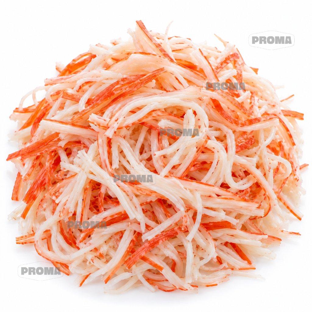 Finely shredded soaked crab stick, cleaned AA grade, wholesale supplier Malaysia
