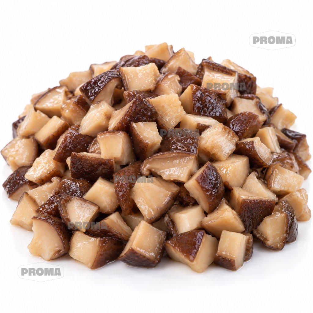 Diced soaked mushrooms, cleaned AA grade, wholesale supplier Malaysia